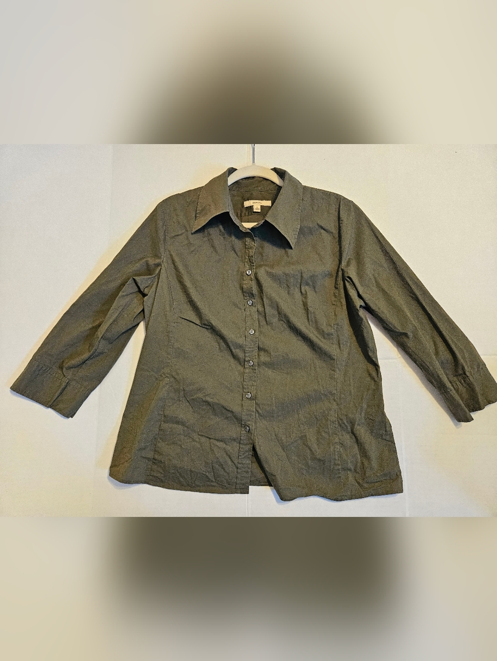Merona Olive Green Collared Button-Up Shirt